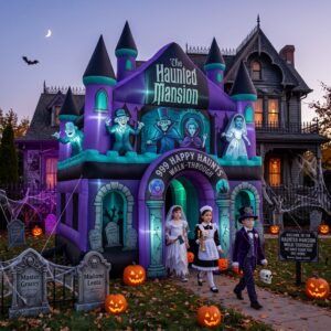 The Haunted Mansion Theme Giant Yard Inflatable Walk-Through Haunted House Castle 10' Foot Tall Decoration Party Prop Halloween