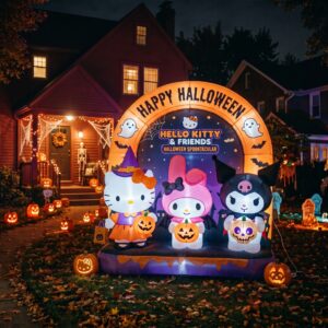 Hello Kitty Characters Giant Yard Inflatable Scene 8' Foot Tall by 10' Foot Wide Decoration Party Prop Sign Halloween