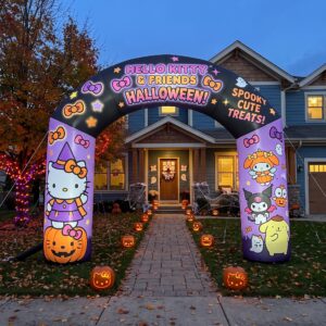 Hello Kitty Theme Inflatable Arch Yard 9'x8' Foot Decoration Party Prop Sign Halloween