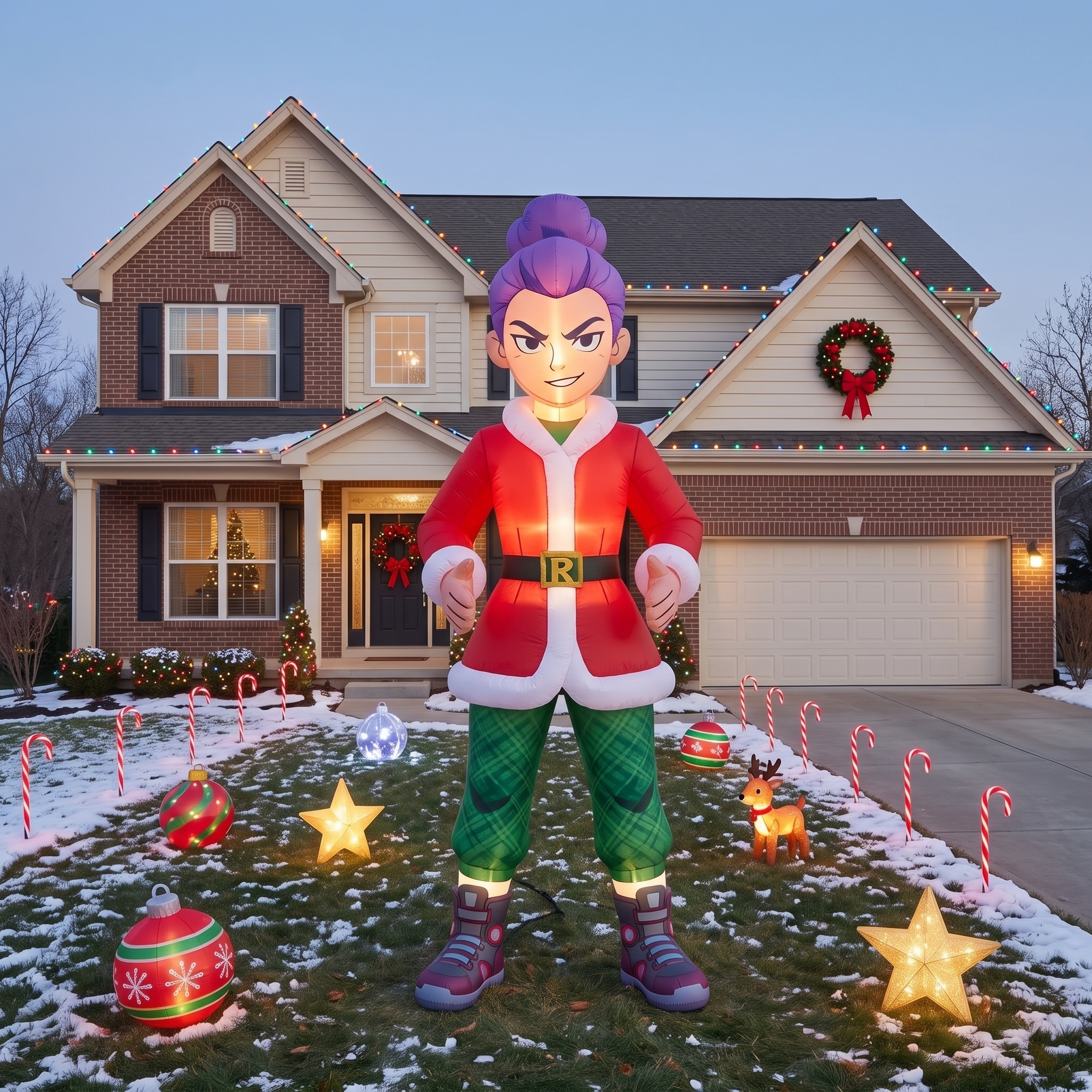 K-Pop Demon Hunters Rumi 10' Foot Tall Massive Caracter Inflatable LED Blow Up Decoration Party Prop Christmas