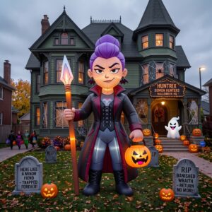KPop Demon Hunters Rumi Halloween Costume 10' Foot Tall Massive Caracter Inflatable LED Blow Up Decoration Party Prop Halloween
