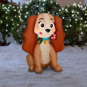 The Lady and The Tramp Lady with Candy cane Inflatable Yard 3.2' Foot Decoration Party Prop Sign Christmas