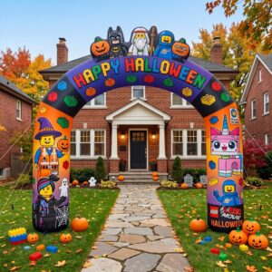 The Lego Movie Theme Inflatable Arch Yard 9'x8' Foot Decoration Party Prop Sign Halloween