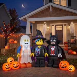Lego Movie Characters Inflatable Trio Yard 10' Foot Wide Decoration Party Prop Sign with Halloween Pumpkins