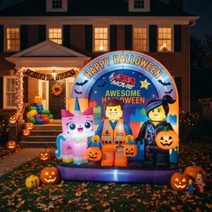 The Lego Movie Characters Giant Yard Inflatable Scene 8' Foot Tall by 10' Foot Wide Decoration Party Prop Sign Halloween