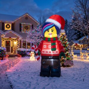 Lego Movie Lucy Wyldstyle 10' Foot Tall Massive Caracter Inflatable LED Blow Up Decoration Party Prop Christmas