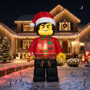 Lego Ninjago Cole Ninja 10' Foot Tall Massive Caracter Inflatable LED Blow Up Decoration Party Prop Christmas