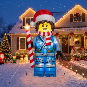 Lego Ninjago Nya Ninja 10' Foot Tall Massive Caracter Inflatable LED Blow Up Decoration Party Prop Christmas