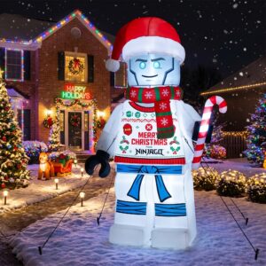 Lego Ninjago Zane Ninja 10' Foot Tall Massive Caracter Inflatable LED Blow Up Decoration Party Prop Christmas