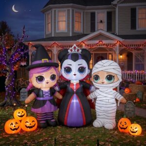 LOL Surprise Dolls Characters Inflatable Trio Yard 10' Foot Wide Decoration Party Prop Sign with Halloween Pumpkins