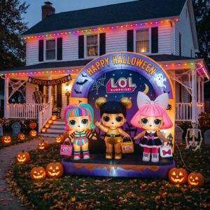 LOL Surprise Dolls Characters Giant Yard Inflatable Scene 8' Foot Tall by 10' Foot Wide Decoration Party Prop Sign Halloween