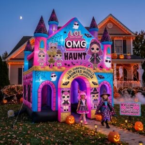 LOL Surprise Dolls Theme Giant Yard Inflatable Walk-Through Haunted House Castle 10' Foot Tall Decoration Party Prop Halloween
