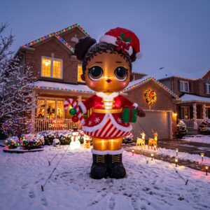 LOL Surprise Dolls Black Doll 10' Foot Tall Massive Caracter Inflatable LED Blow Up Decoration Party Prop Christmas