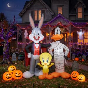 Looney Tunes Characters Inflatable Trio Yard 10' Foot Wide Decoration Party Prop Sign with Halloween Pumpkins