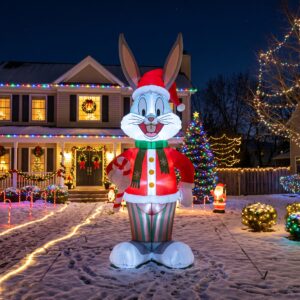 Looney Tunes Bugs Bunny 10' Foot Tall Massive Caracter Inflatable LED Blow Up Decoration Party Prop Christmas