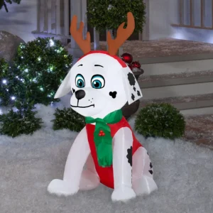 Paw Patrol Marshall with scarf & Antlers Inflatable Yard 3.5' Foot Decoration Party Prop Sign Christmas