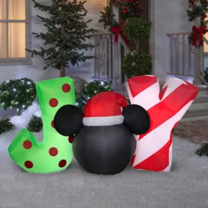 Mickey Mouse Head JOY sign Inflatable Yard 2.5' Foot Decoration Party Prop Sign Christmas