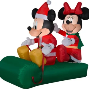 Mickey Mouse Minnie on Sled Inflatable Yard 5' Foot Decoration Party Prop Sign Christmas