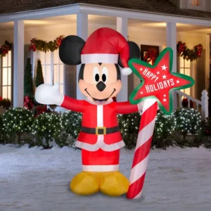 Mickey Mouse Santa Suit North Pole Inflatable Yard 7' Foot Decoration Party Prop Sign Christmas