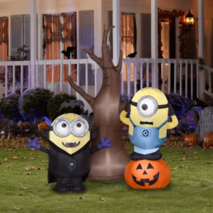 Minions with Scary Halloween Tree Scene Inflatable Yard 5.5' Foot Decoration Party Prop Sign Halloween