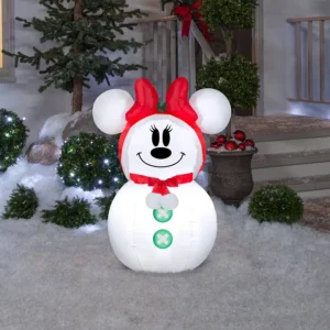 Minnie Mouse Snowman Inflatable Yard 3.5' Foot Decoration Party Prop Sign Christmas