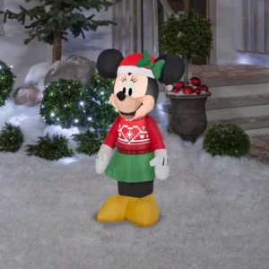 Minnie Mouse Ugly Sweater Inflatable Yard 3.5' Foot Decoration Party Prop Sign Christmas