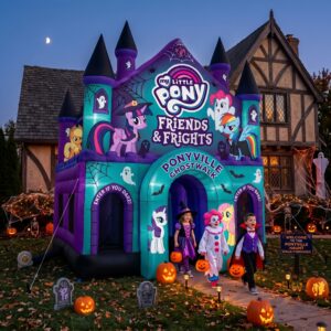 My Little Pony Theme Giant Yard Inflatable Walk-Through Haunted House Castle 10' Foot Tall Decoration Party Prop Halloween