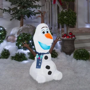 Frozen Snowman Olaf with Scarf Inflatable Yard 4' Foot Decoration Party Prop Sign Christmas