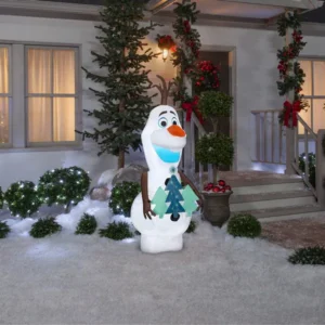 Frozen Snowman Olaf with Trees Inflatable Yard 5.5' Foot Decoration Party Prop Sign Christmas