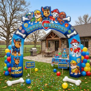 Paw Patrol Theme Inflatable Arch Yard 9'x8' Foot Decoration Party Prop Sign Birthday