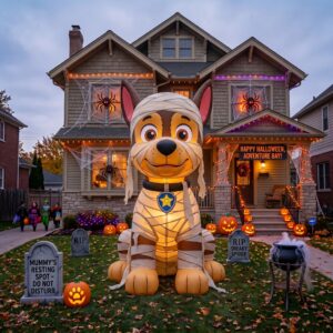 Paw Patrol Chase Mummy Costume 10' Foot Tall Massive Caracter Inflatable LED Blow Up Decoration Party Prop Halloween