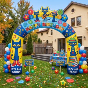 Pete the Cat Theme Inflatable Arch Yard 9'x8' Foot Decoration Party Prop Sign Birthday