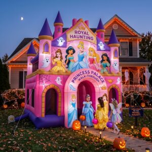 Princesses Royal Haunting Theme Giant Yard Inflatable Walk-Through Haunted House Castle 10' Foot Tall Decoration Party Prop Halloween