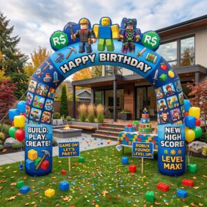 Roblox Theme Inflatable Arch Yard 9'x8' Foot Decoration Party Prop Sign Birthday
