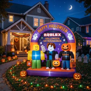 Roblox Characters Giant Yard Inflatable Scene 8' Foot Tall by 10' Foot Wide Decoration Party Prop Sign Halloween