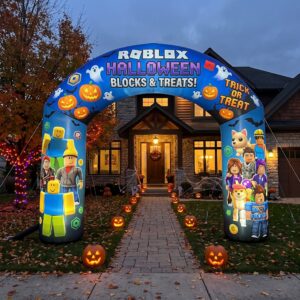 Roblox Theme Inflatable Arch Yard 9'x8' Foot Decoration Party Prop Sign Halloween