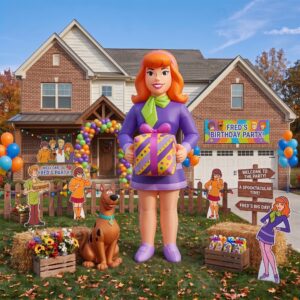 Scooby Doo Daphne with Birthday Present 10' Foot Tall Massive Caracter Inflatable LED Blow Up Decoration Party Prop Birthday