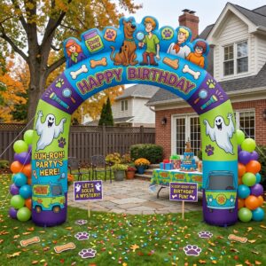 Scooby Doo Theme Inflatable Arch Yard 9'x8' Foot Decoration Party Prop Sign Birthday