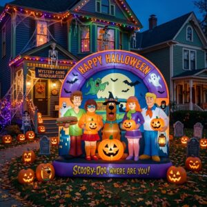 Scooby Doo Characters Giant Yard Inflatable Scene 8' Foot Tall by 10' Foot Wide Decoration Party Prop Sign Halloween