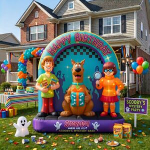 Scooby Doo Characters Giant Yard Inflatable Scene 8' Foot Tall by 10' Foot Wide Decoration Party Prop Sign Birthday