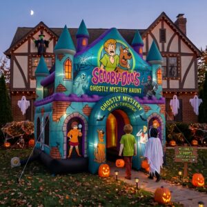 Scooby Doo Theme Giant Yard Inflatable Walk-Through Haunted House Castle 10' Foot Tall Decoration Party Prop Halloween