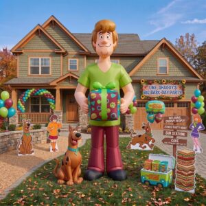 Scooby Doo Shaggy with Birthday Present 10' Foot Tall Massive Caracter Inflatable LED Blow Up Decoration Party Prop Birthday