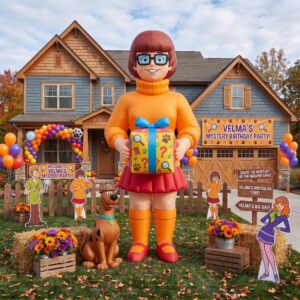 Scooby Doo Velma with Birthday Present 10' Foot Tall Massive Caracter Inflatable LED Blow Up Decoration Party Prop Birthday