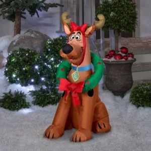 Scooby Doo wearing Wreath Inflatable Yard 3' Foot Decoration Party Prop Sign Christmas