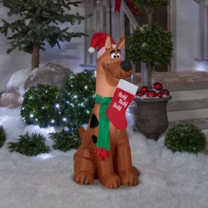 Scooby Doo wearing Santa Hat & Stocking Inflatable Yard 3.5' Foot Decoration Party Prop Sign Christmas