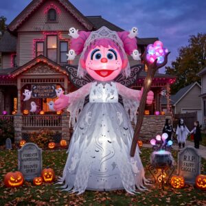 Sesame Street Abby Cadabby Ghost Fairy Costume 10' Foot Tall Massive Caracter Inflatable LED Blow Up Decoration Party Prop Halloween