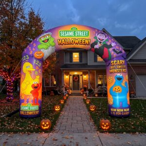 Sesame Street Theme Inflatable Arch Yard 9'x8' Foot Decoration Party Prop Sign Halloween