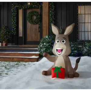 Shrek Donkey with present Inflatable Yard 3.5' Foot Decoration Party Prop Sign Christmas