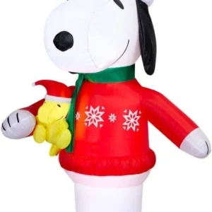 The Peanuts Snoopy Woodstock Ugly Sweater Inflatable Yard 8' Foot Decoration Party Prop Sign Christmas