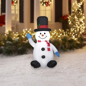 Snowman with Scarf Top Hat Inflatable Yard 4' Foot Decoration Party Prop Sign Christmas